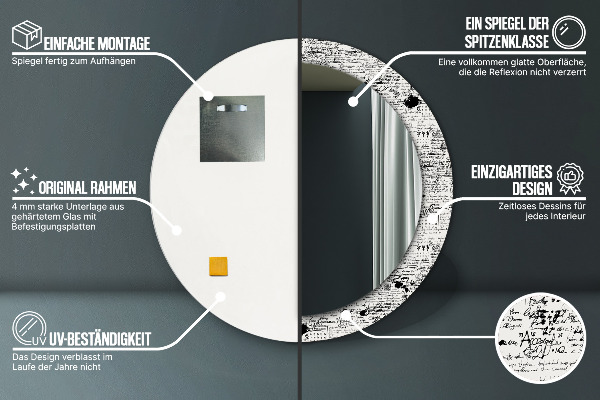 Round printed mirror Template