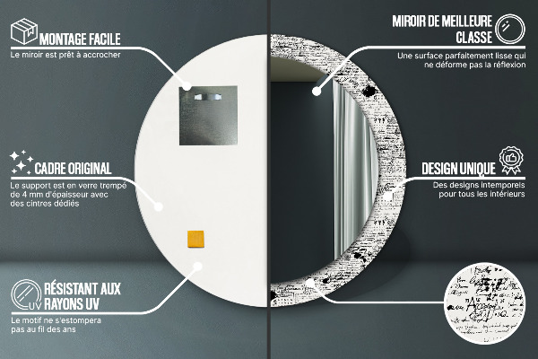 Round printed mirror Template