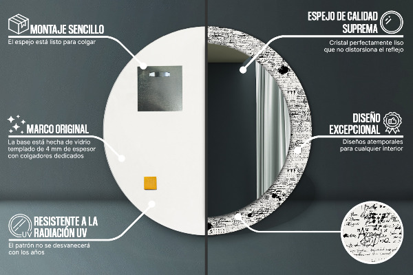 Round printed mirror Template
