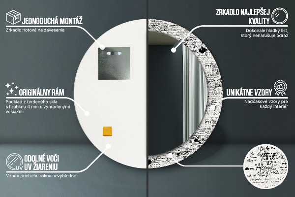Round printed mirror Template