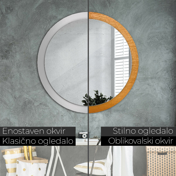 Round printed mirror Metal surface