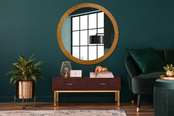 Round printed mirror Metal surface