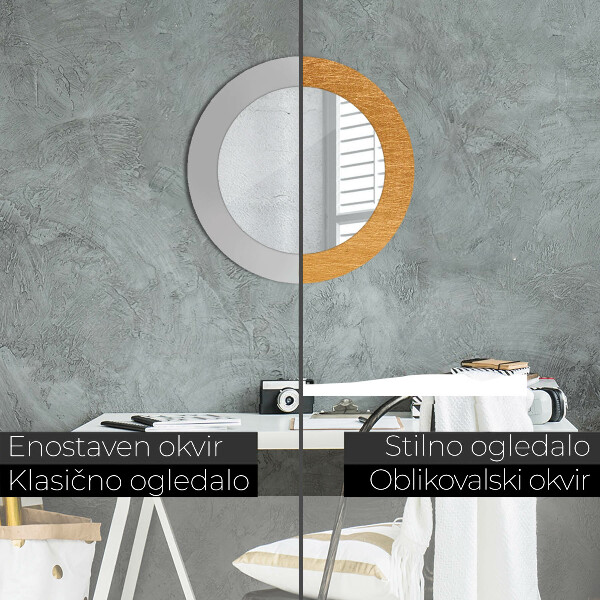 Round printed mirror Metal surface