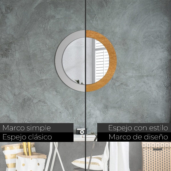 Round printed mirror Metal surface