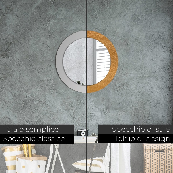 Round printed mirror Metal surface