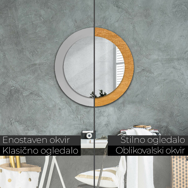 Round printed mirror Metal surface
