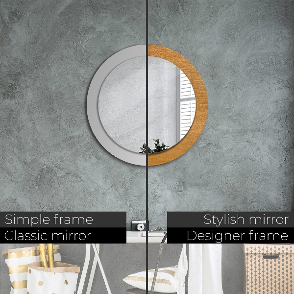 Round printed mirror Metal surface