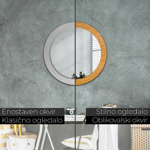 Round printed mirror Metal surface