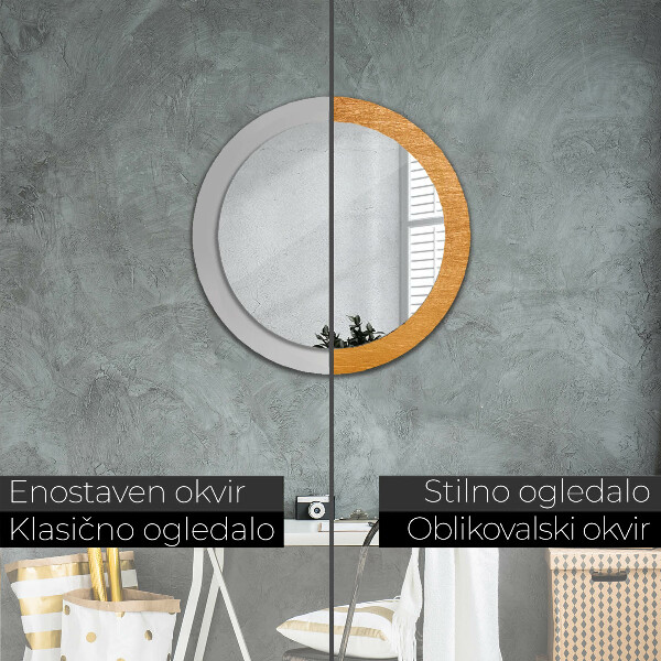 Round printed mirror Metal surface