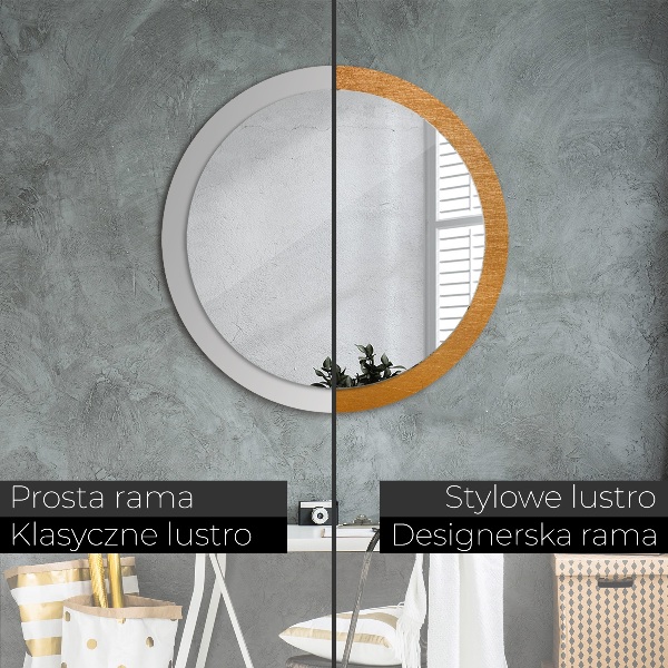 Round printed mirror Metal surface