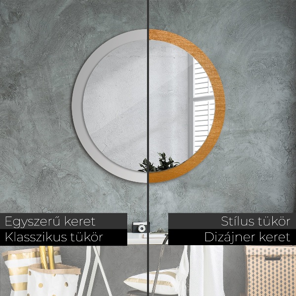 Round printed mirror Metal surface