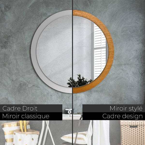 Round printed mirror Metal surface
