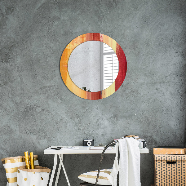 Round printed mirror Abstract picture