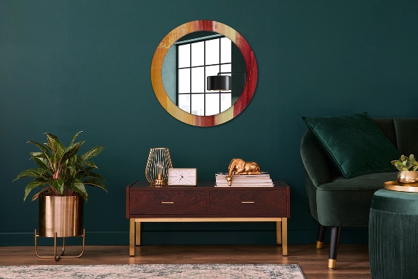 Round printed mirror Abstract picture