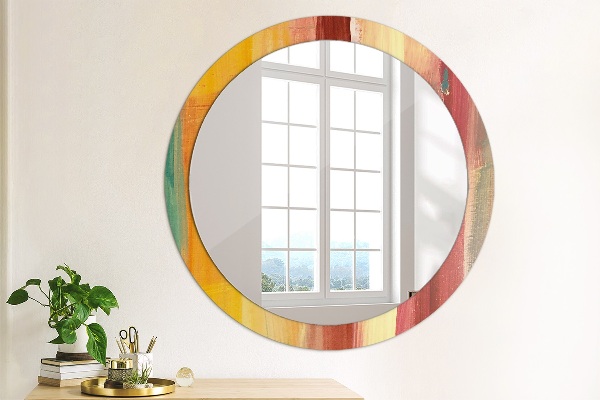 Round printed mirror Abstract picture
