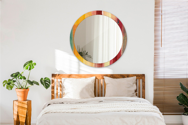 Round printed mirror Abstract picture