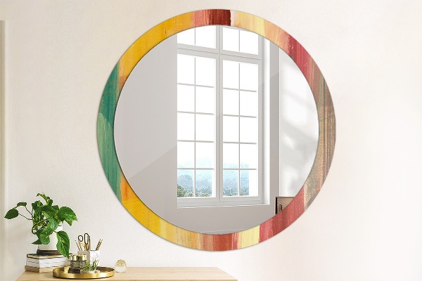 Round printed mirror Abstract picture
