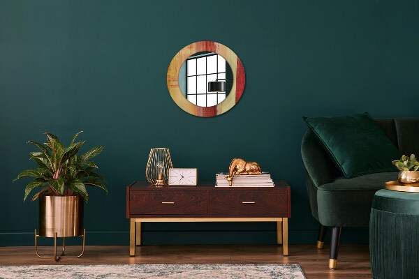 Round printed mirror Abstract picture
