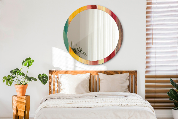 Round printed mirror Abstract picture