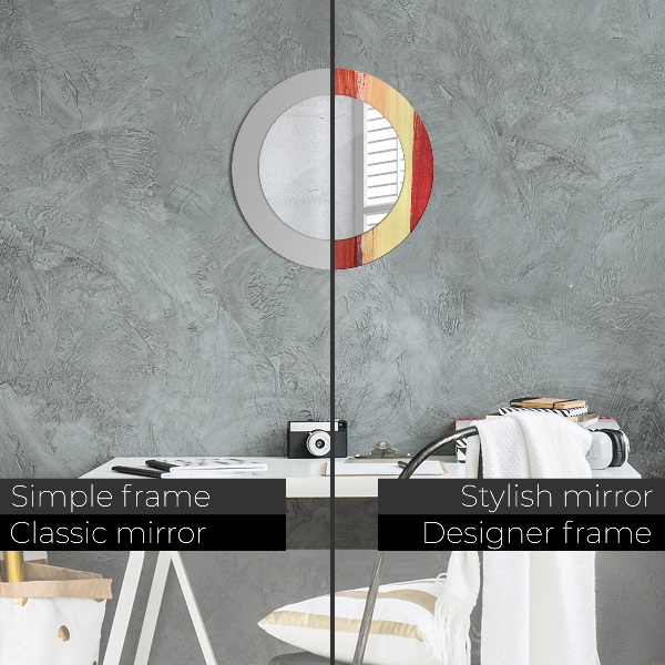 Round printed mirror Abstract picture