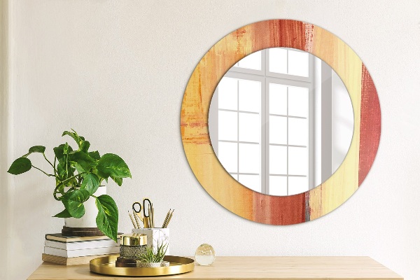 Round printed mirror Abstract picture