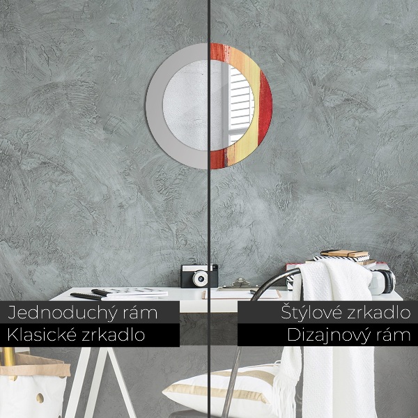 Round printed mirror Abstract picture
