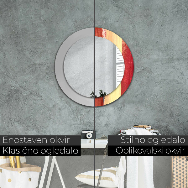 Round printed mirror Abstract picture