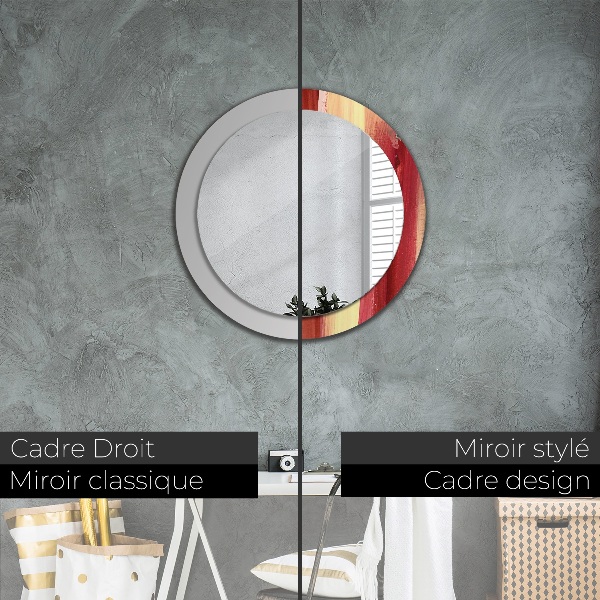Round printed mirror Abstract picture
