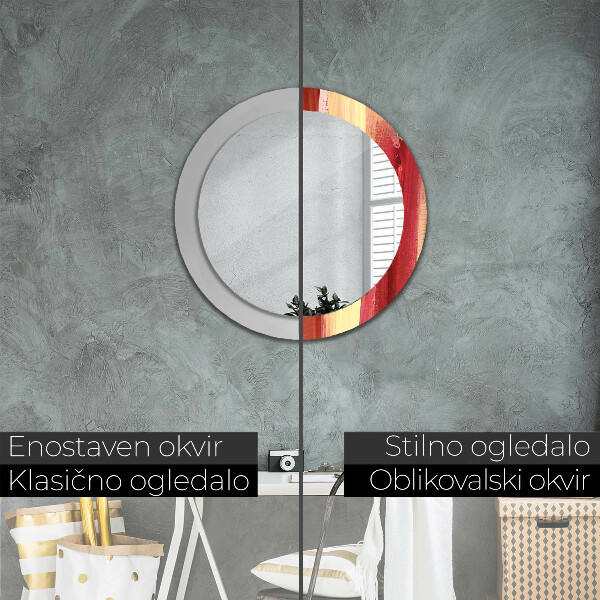 Round printed mirror Abstract picture