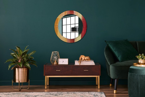 Round printed mirror Abstract picture