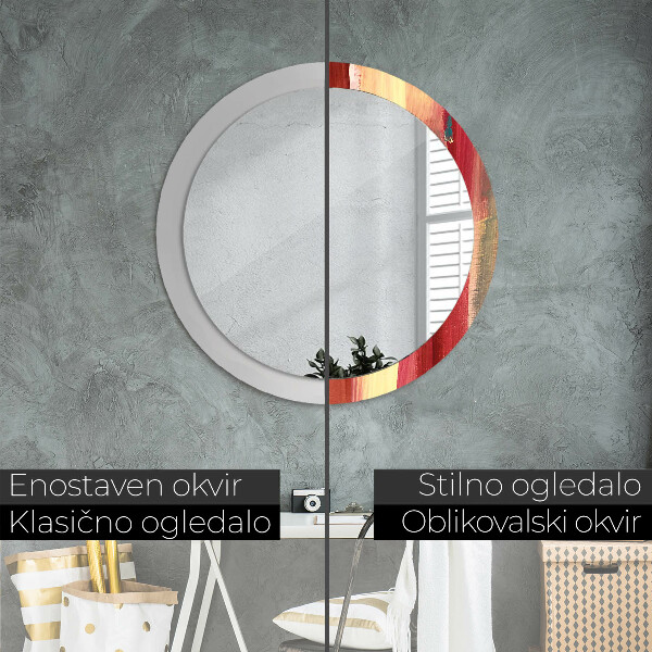Round printed mirror Abstract picture