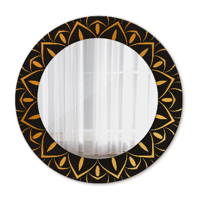 Round printed mirror Golden mandala