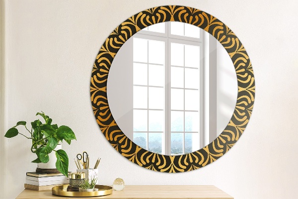 Round printed mirror Golden mandala
