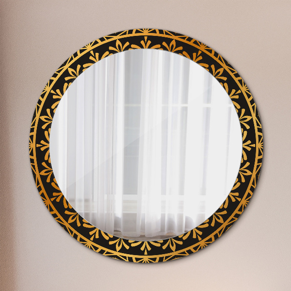 Round printed mirror Golden mandala