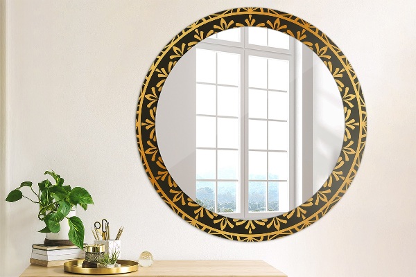 Round printed mirror Golden mandala