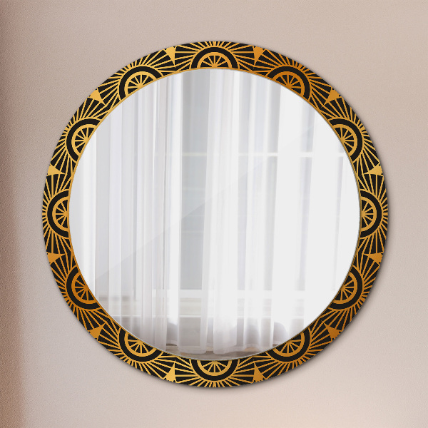 Round printed mirror Golden mandala