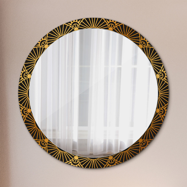 Round printed mirror Golden mandala