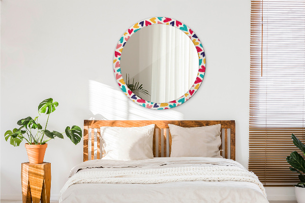 Ornate framed mirror Colorful hearts
