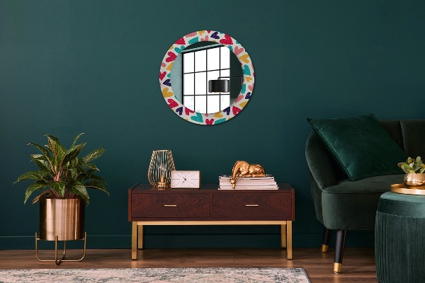 Ornate framed mirror Colorful hearts