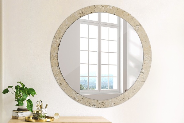 Round decorative mirror Natural stone