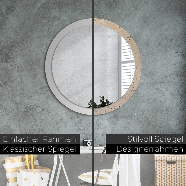Round decorative mirror Natural stone