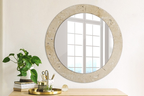Round decorative mirror Natural stone
