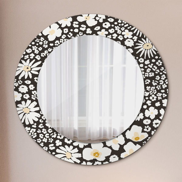 Round decorative mirror Stokrotka ivory