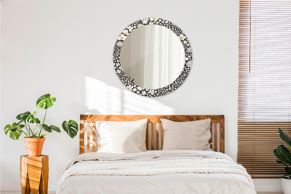 Round decorative mirror Stokrotka ivory