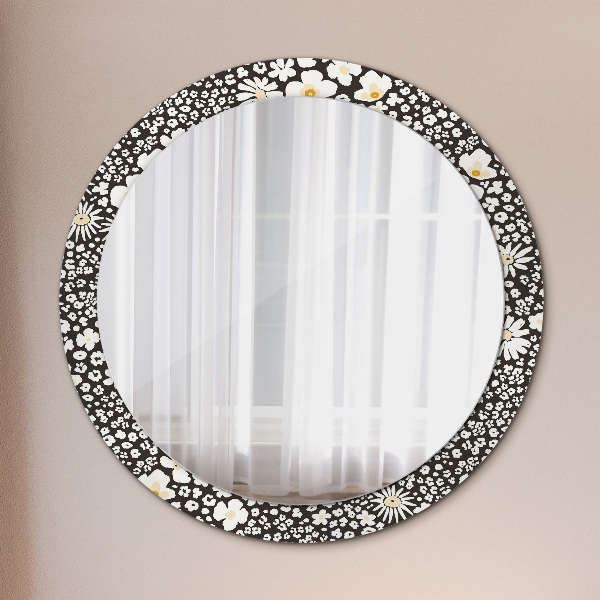 Round decorative mirror Stokrotka ivory