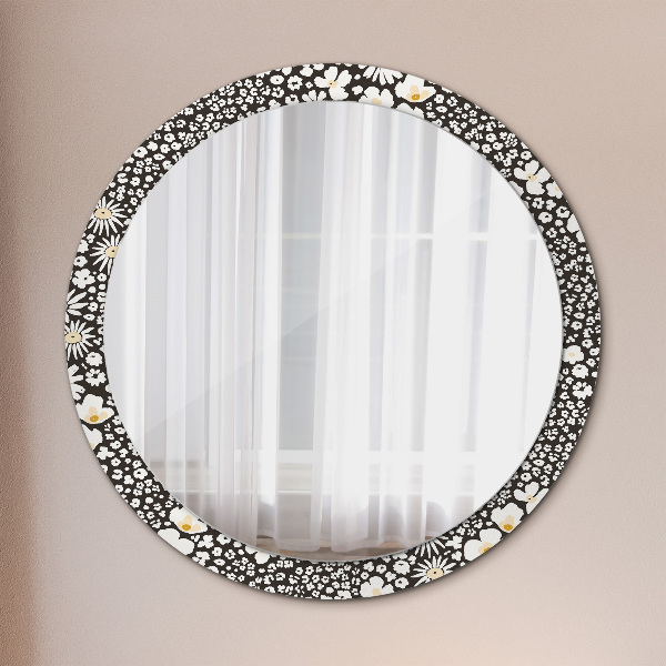 Round decorative mirror Stokrotka ivory