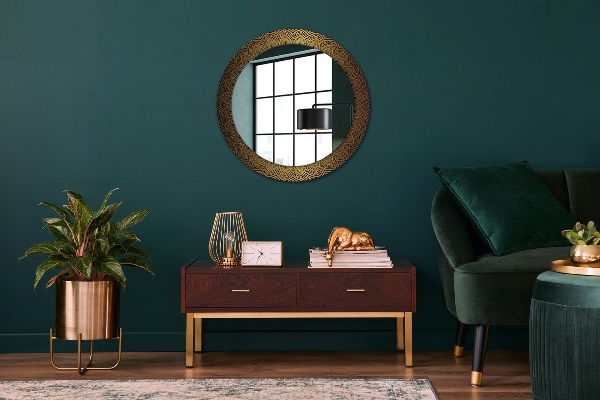 Round printed mirror Greek ornament