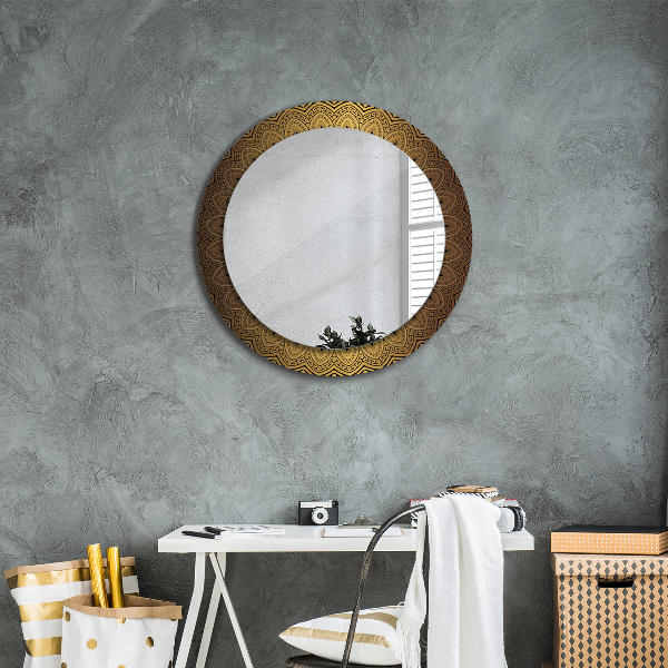 Round printed mirror Greek ornament