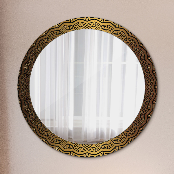 Round printed mirror Greek ornament
