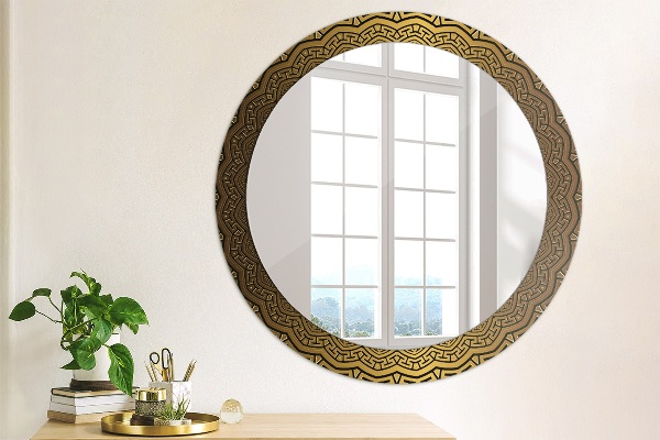 Round printed mirror Greek ornament